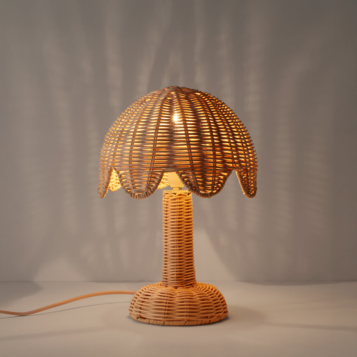 Lampe à poser palmier, en rotin, TABATA naturel, LA REDOUTE INTERIEURS