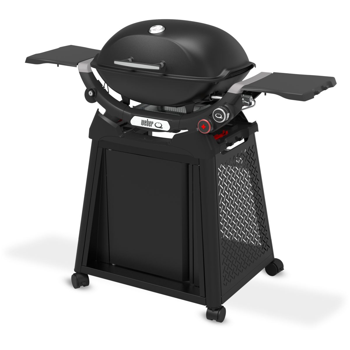 Barbecue gaz Q 2800N black, sur chariot, 2 brûleurs, surface de cuisson 51x41 cm couleur unique, WEBER