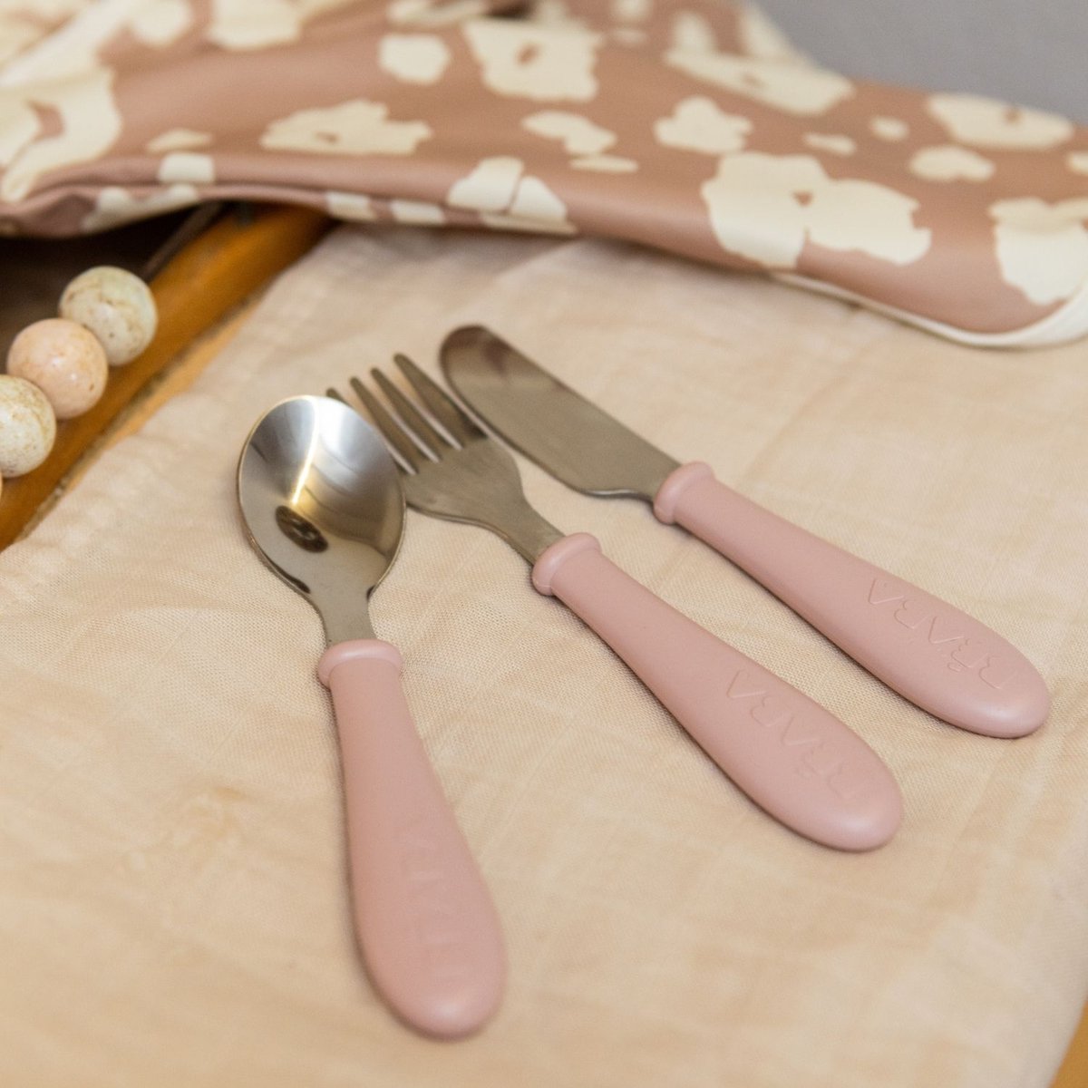 Set de 3 couverts en inox barbe à papa, BEABA