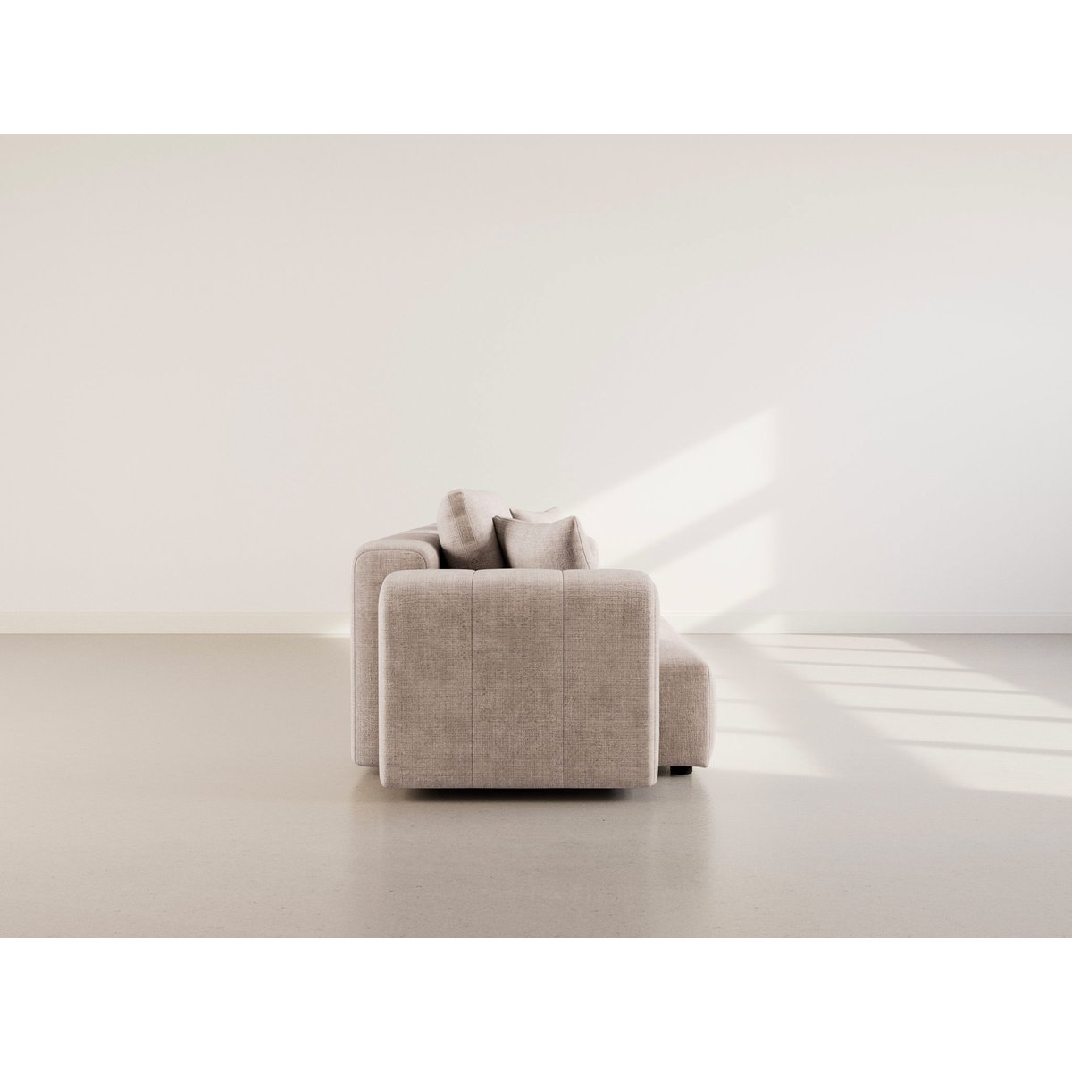 Canapé modulable en velours texturé, COLETTE beige, BEST MOBILIER