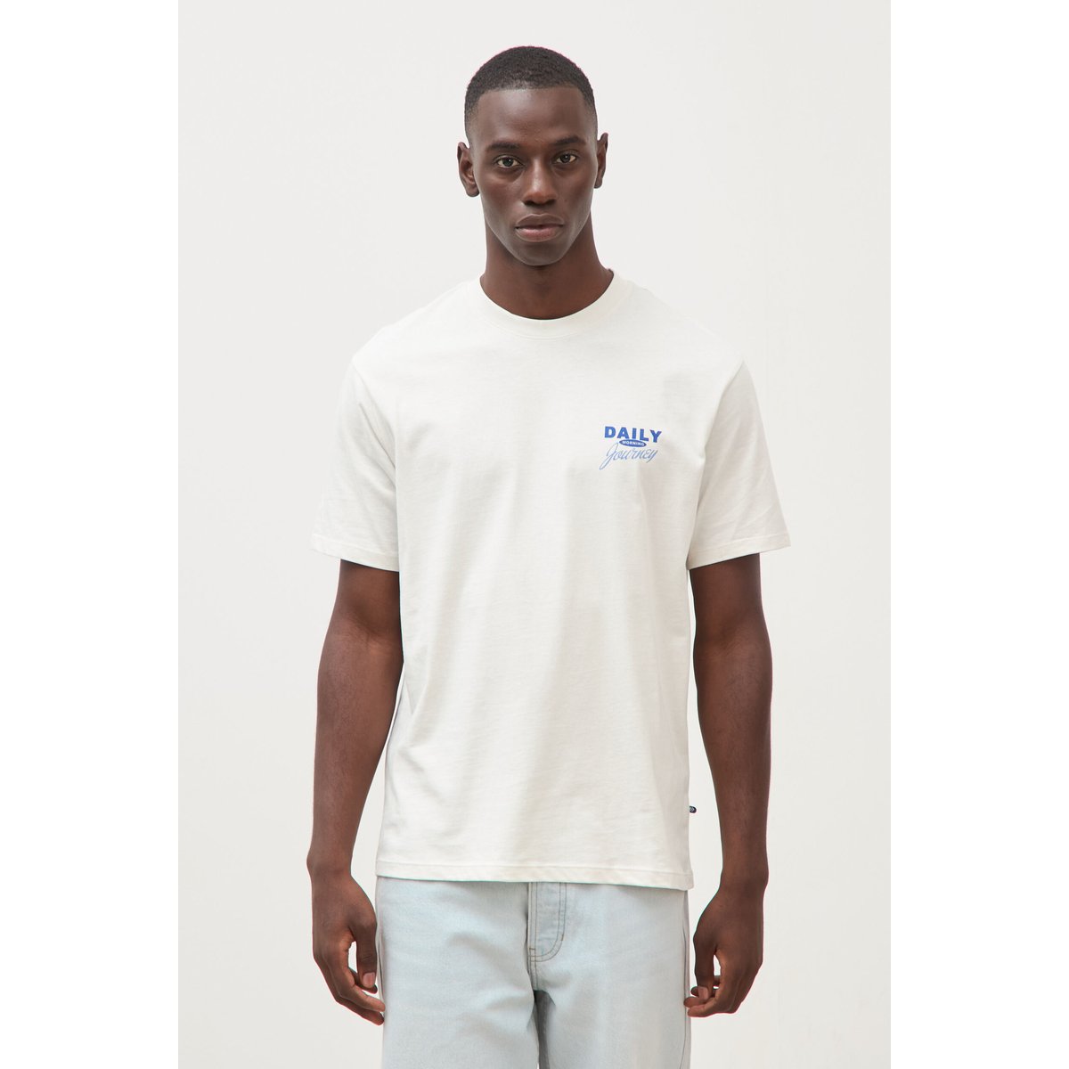 T-shirt en coton gris clair, BONOBO