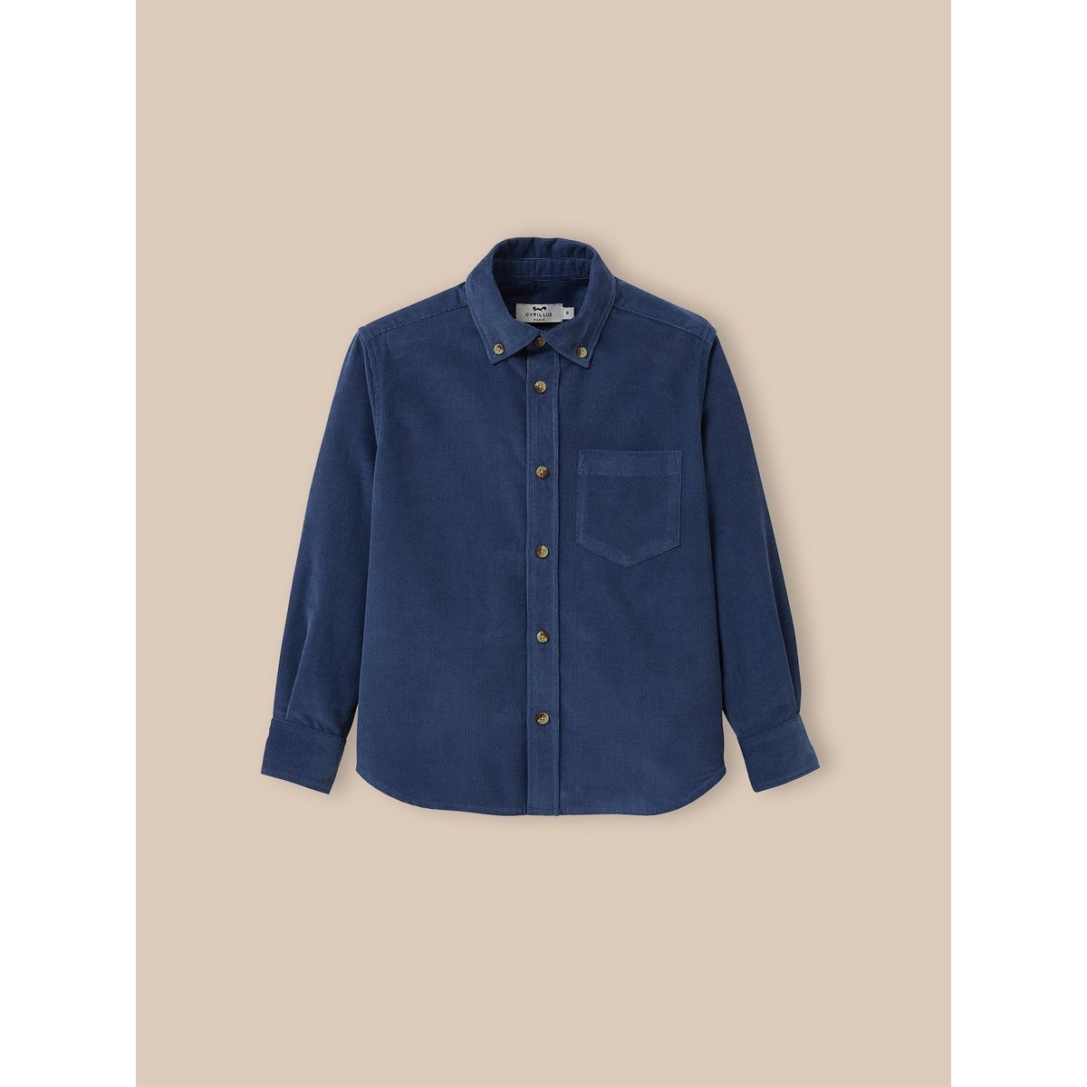 Chemise en velours bleu, CYRILLUS