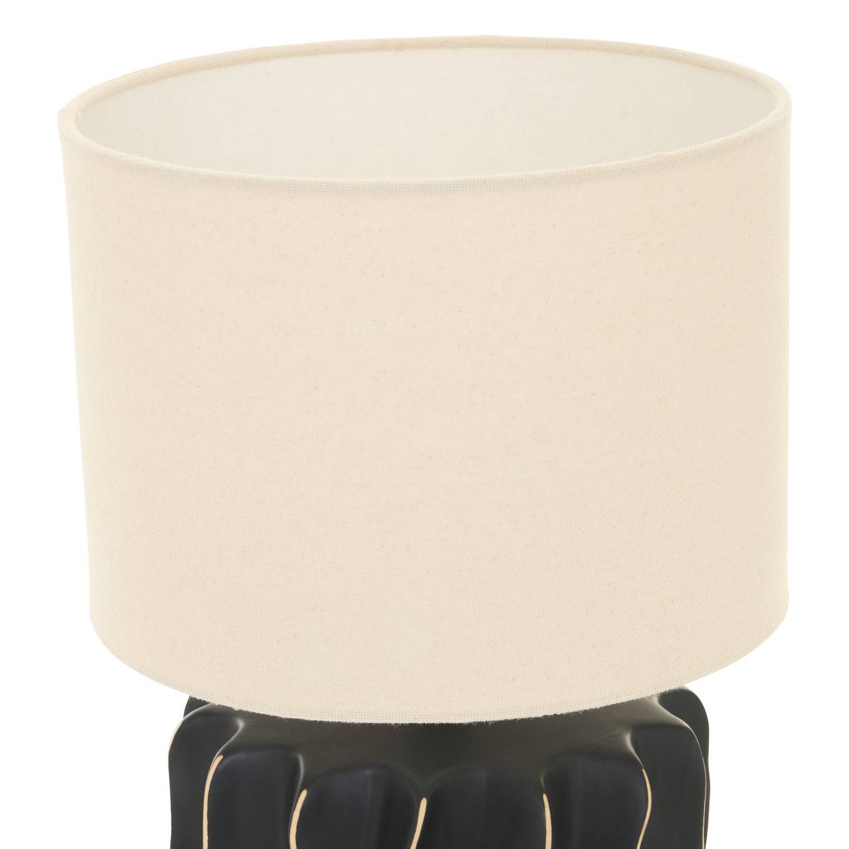 Lampe cylindrique en lin MALYA noir, ATMOSPHERA