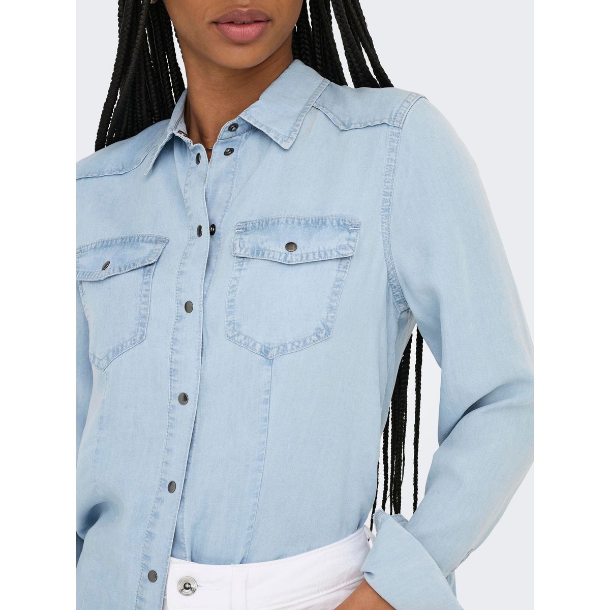 Chemise light blue denim, ONLY
