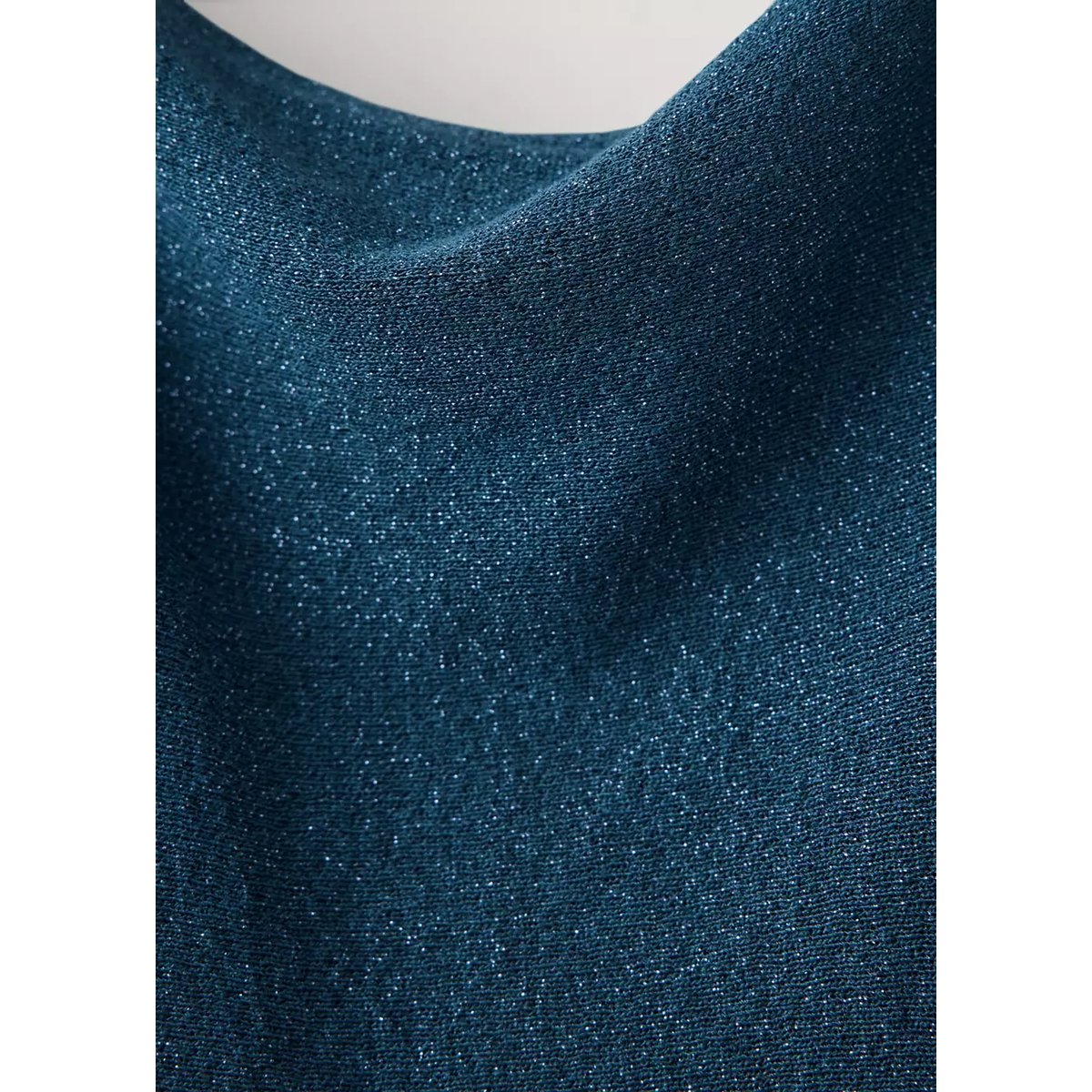 Pull-over Fil textile col bateau bleu pétrole, MANGO TEEN