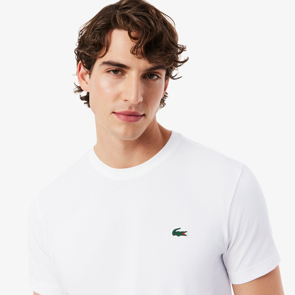 T-shirt Sport Ultra Dry crocodile graphique blanc-49t, LACOSTE