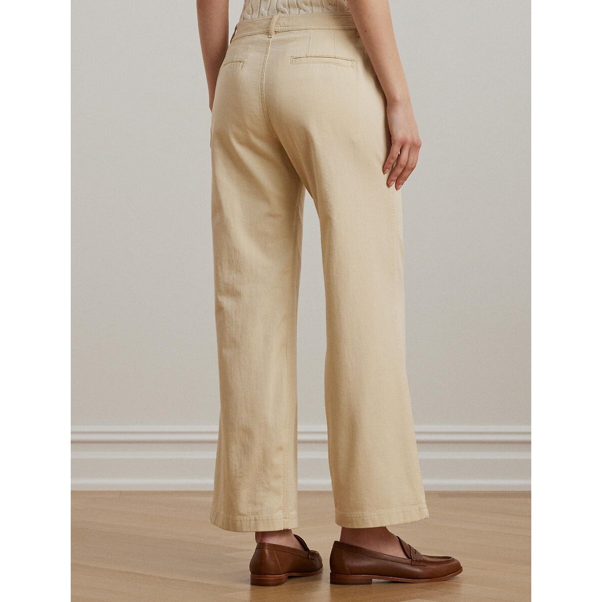 Wide Leg Trousers 7/8ths Length ivory beige, LAUREN RALPH LAUREN