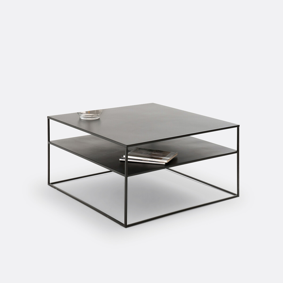 Table basse carrée métal acier, Miva noir, LA REDOUTE INTERIEURS