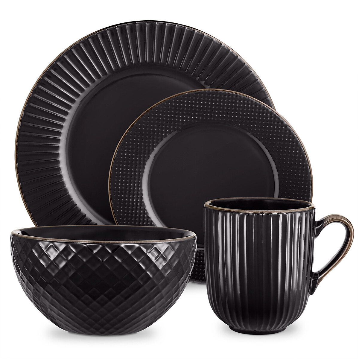 16-Piece Empire Dinner Set black, TOWER