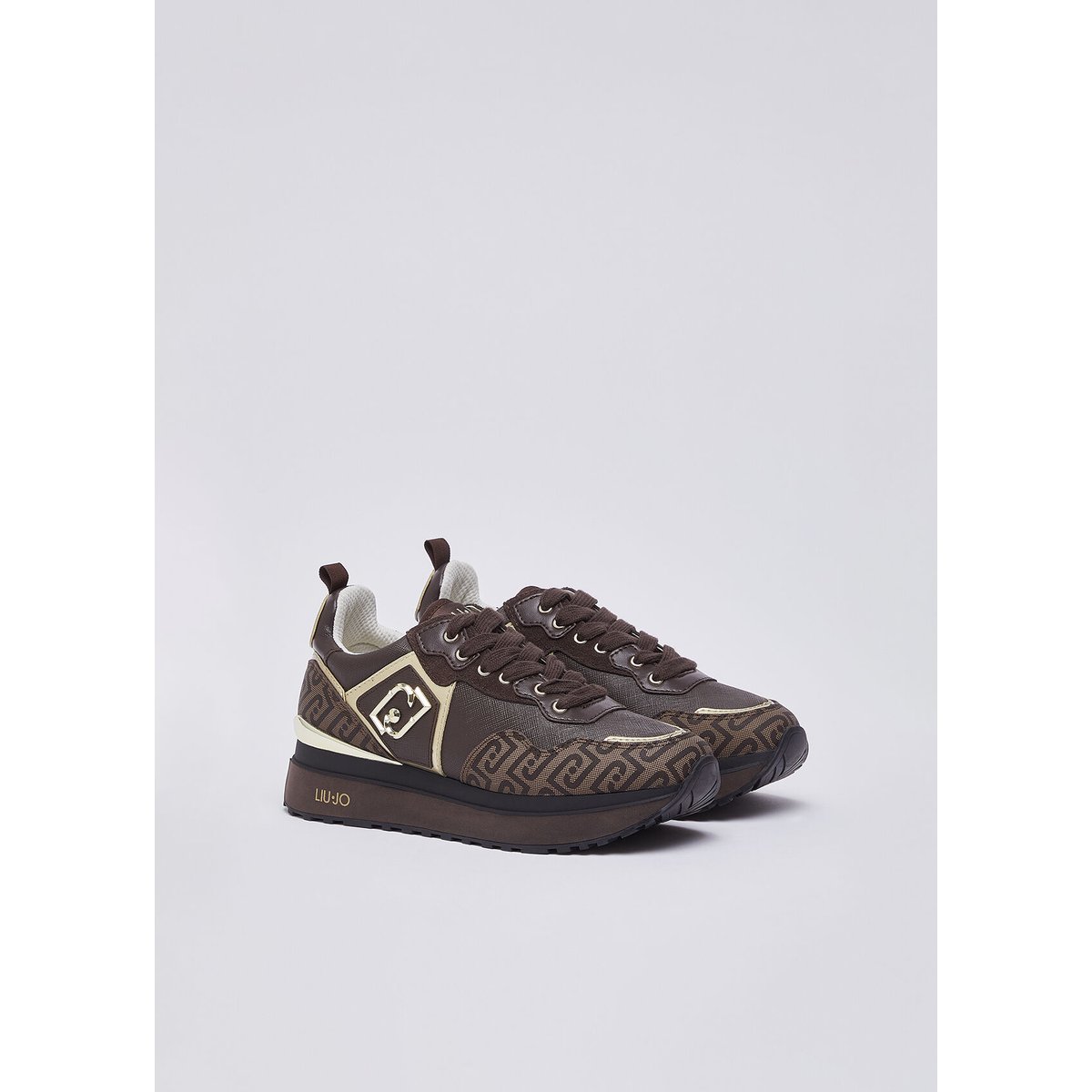 Baskets plateformes avec logo monogramme moka, LIU JO