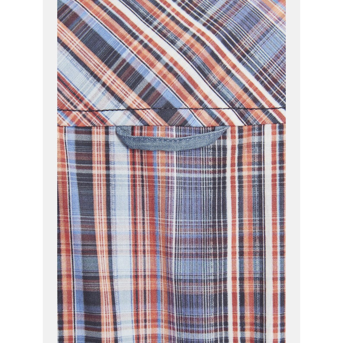 Chemise à manches courtes WIM orange à carreaux, JAN VANDERSTORM
