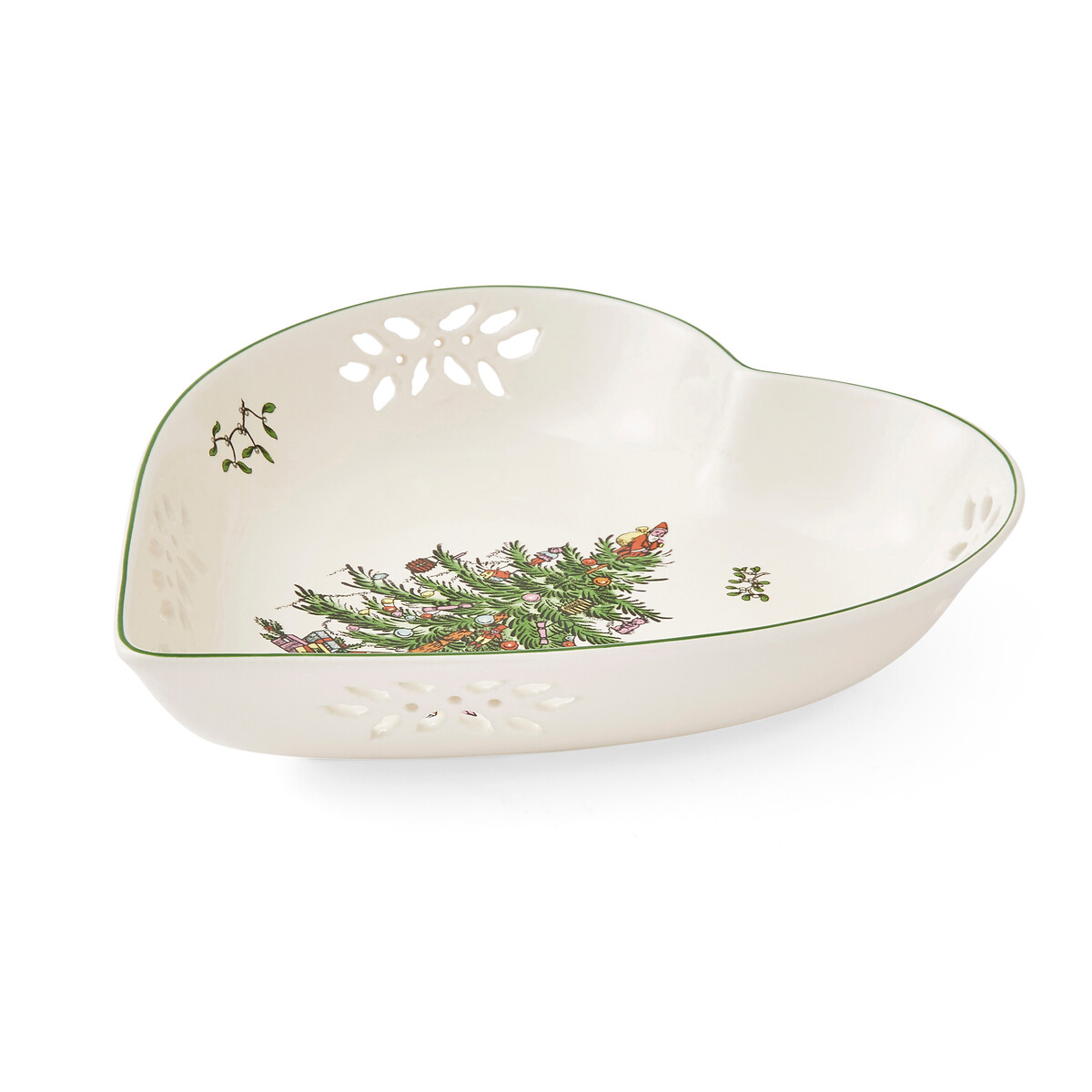 Christmas Tree Pierced Heart Serving Dish green, SPODE