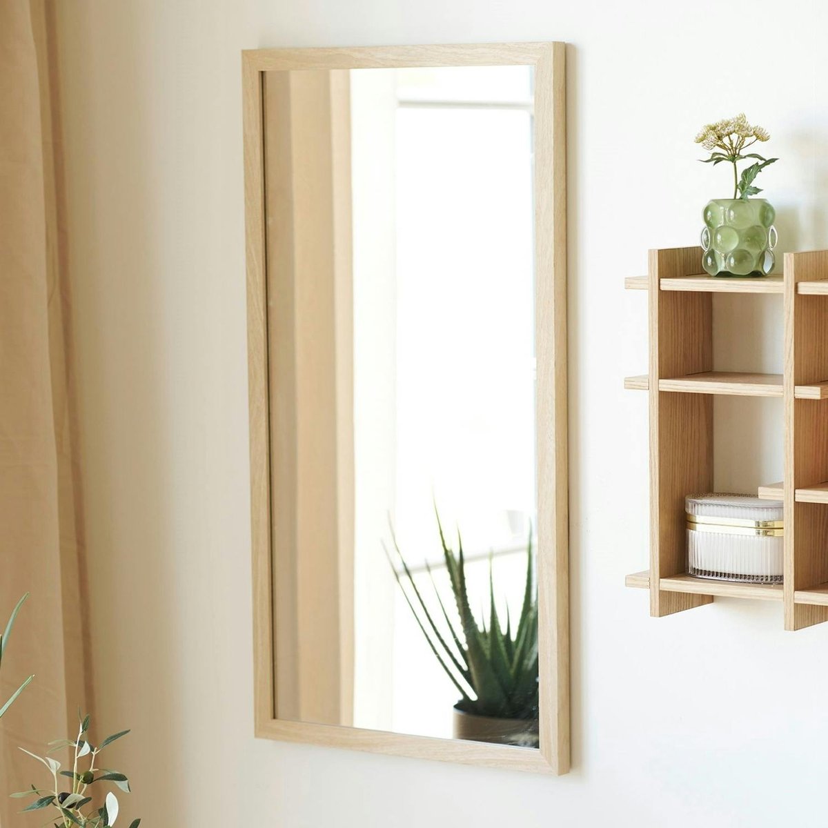 Miroir rectangulaire cadre effet bois clair 75 cm CODY bois naturel, PIER IMPORT