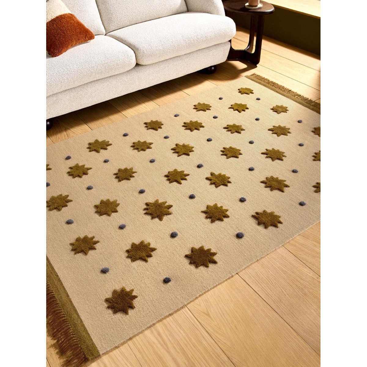 MADE.COM Bel Kosmic Handwoven Wool Rug natural/gold-coloured, MADE