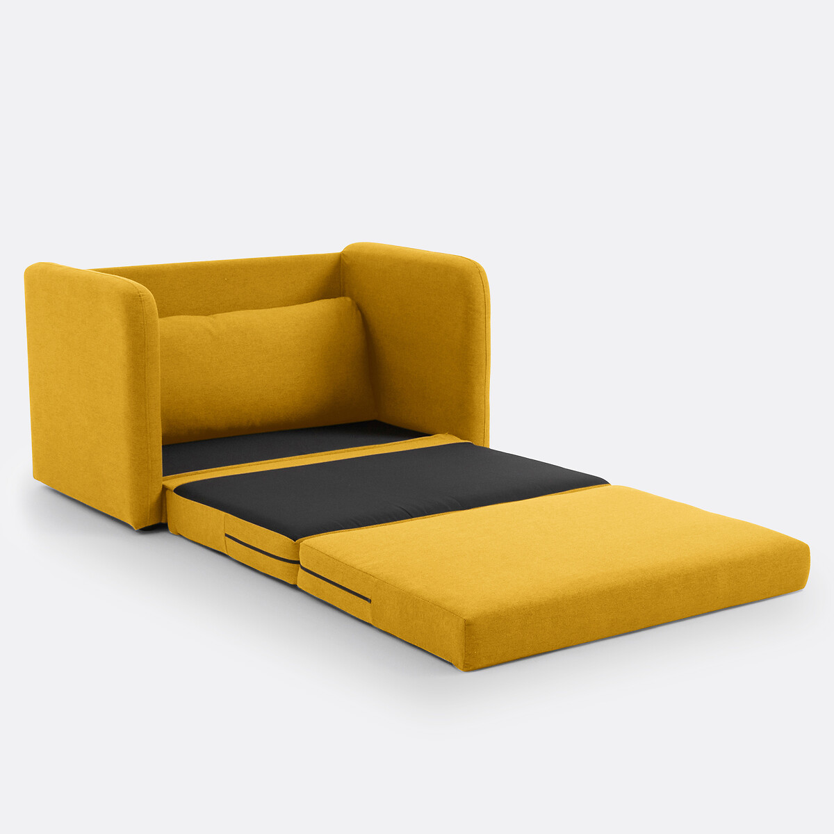 Schlafsofa Hazel, Polyester senfgelb, LA REDOUTE INTERIEURS