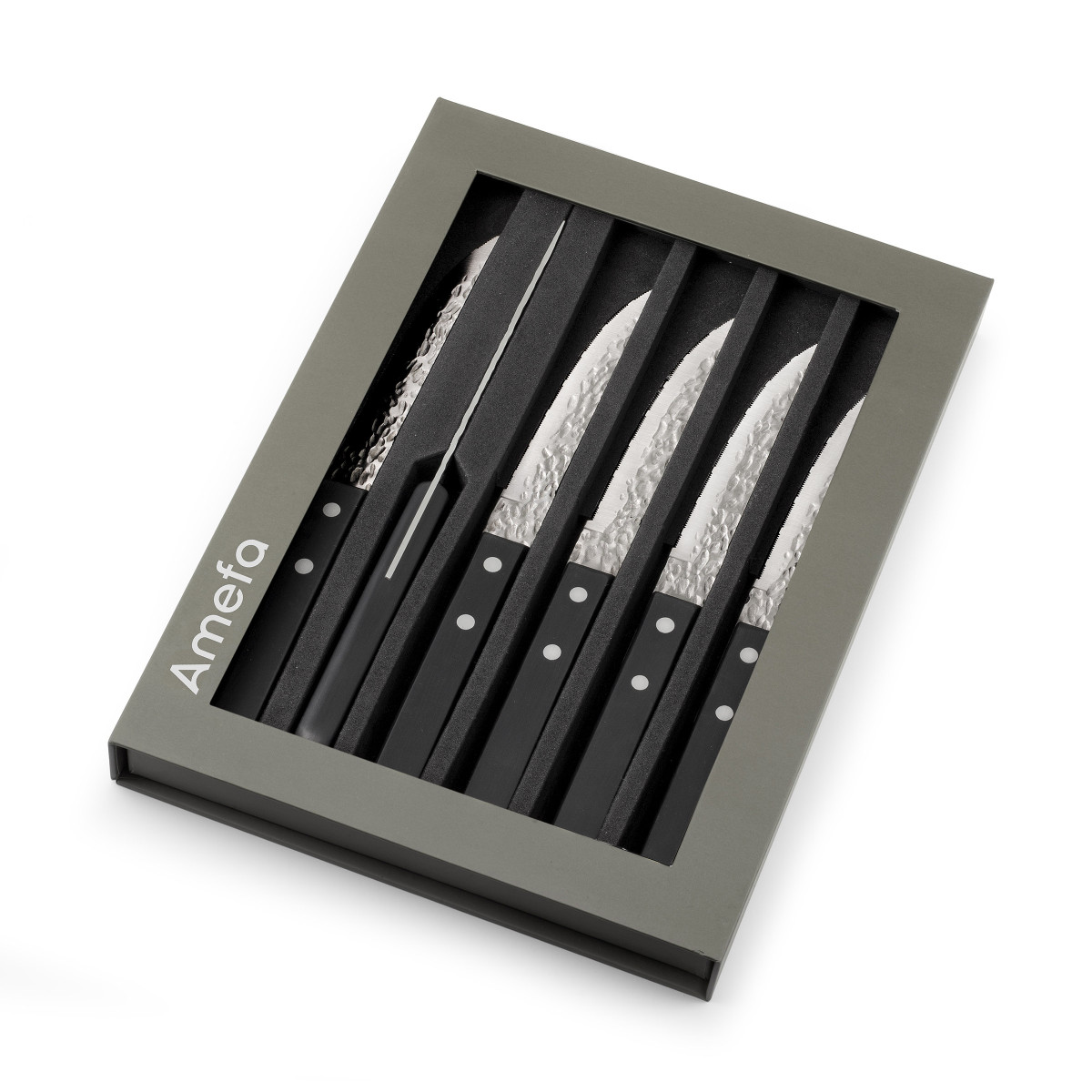 Coffret 6 couteaux steak - STEAK PIZZA 2.0 noir, AMEFA