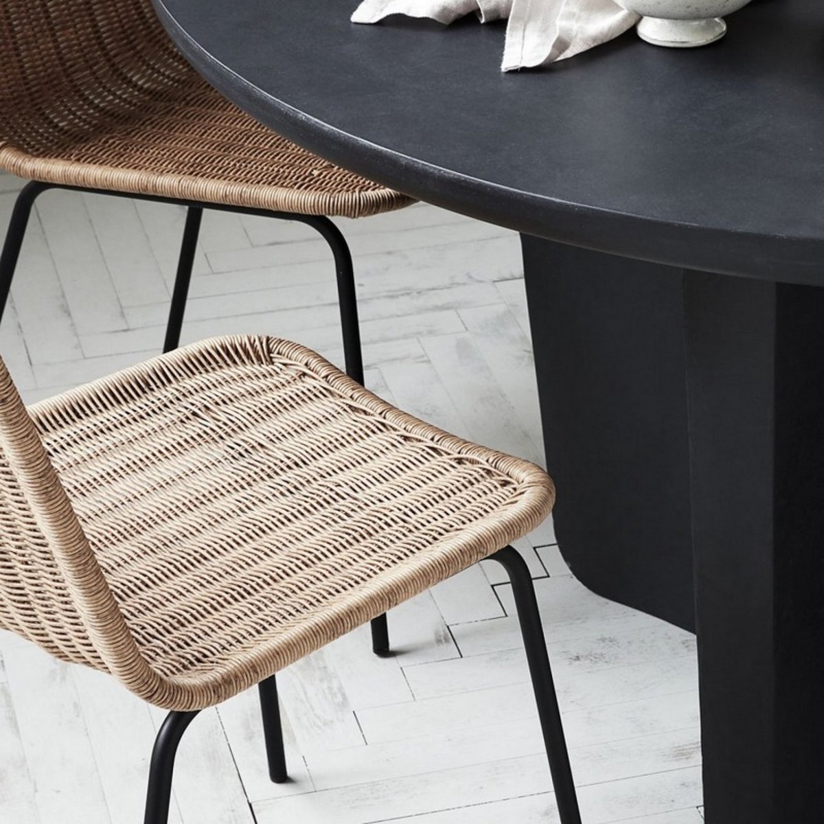 Chaise imitation rotin tressé Hapur bois clair, HOUSE DOCTOR