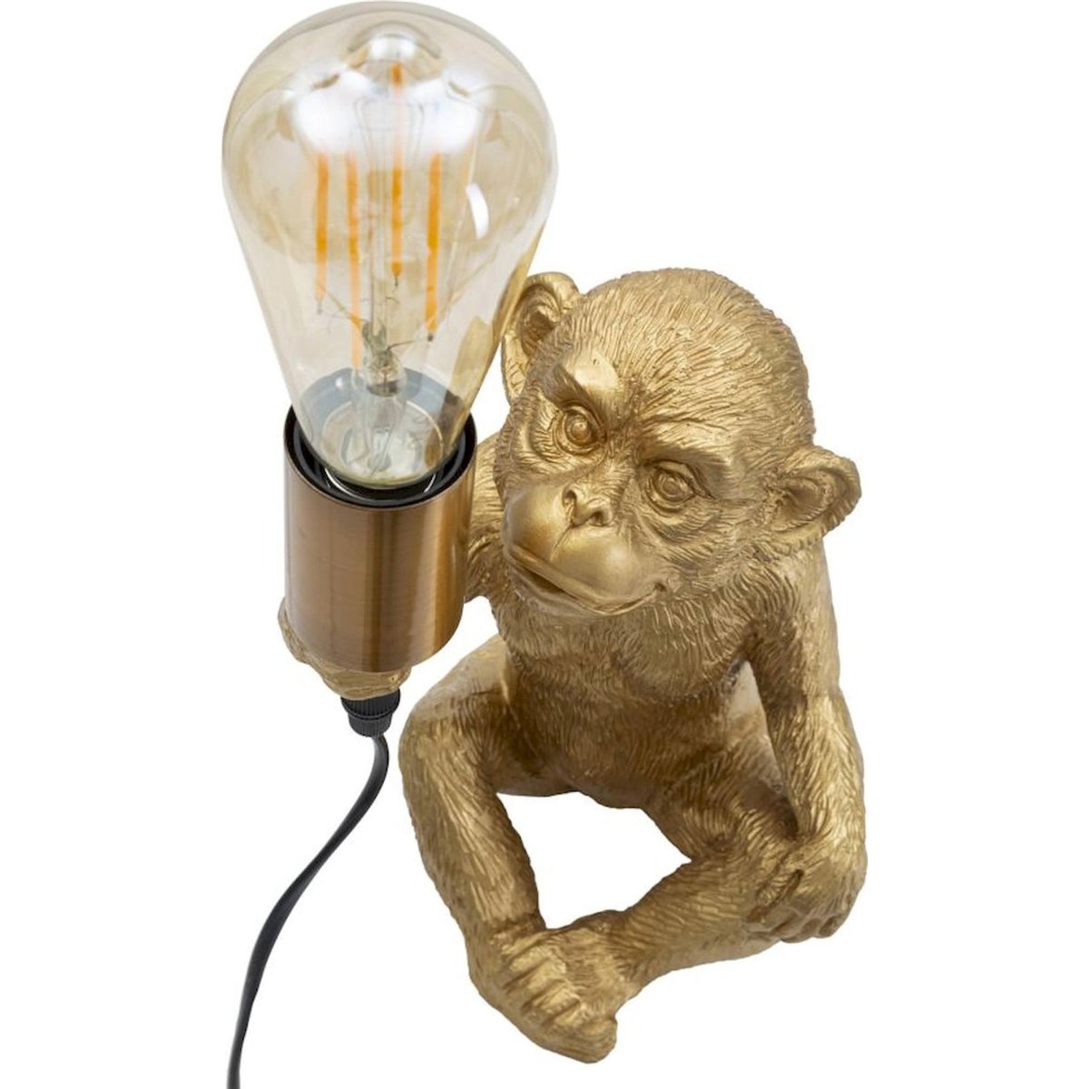 Lampe à poser singe sculpté GLAM doré, RECOLLECTION