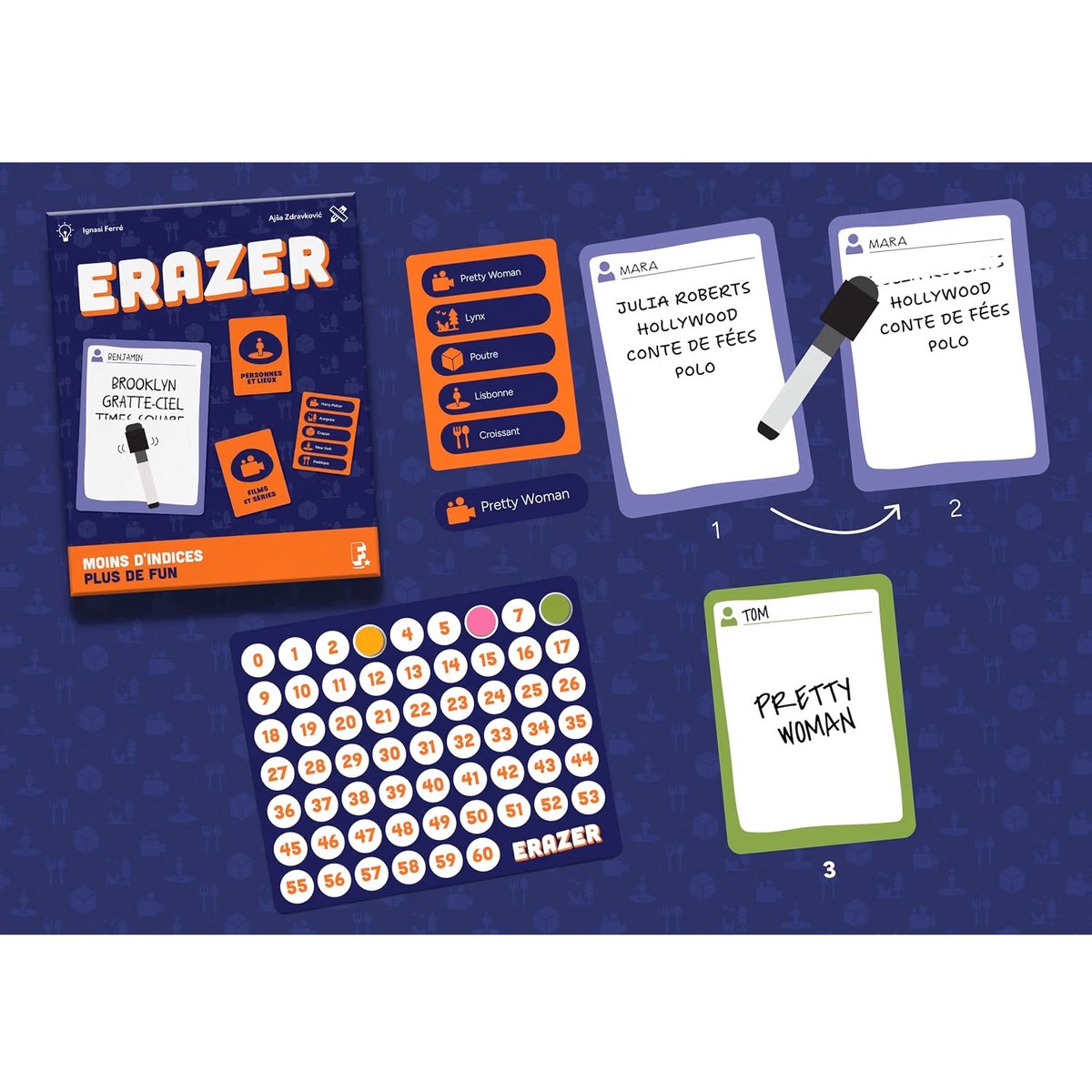 ERAZER jeu d'ambiance violet et orange, GIGAMIC