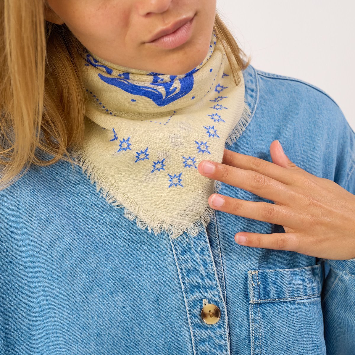 Petit foulard en laine ALICE ivoire, BILLYBELT