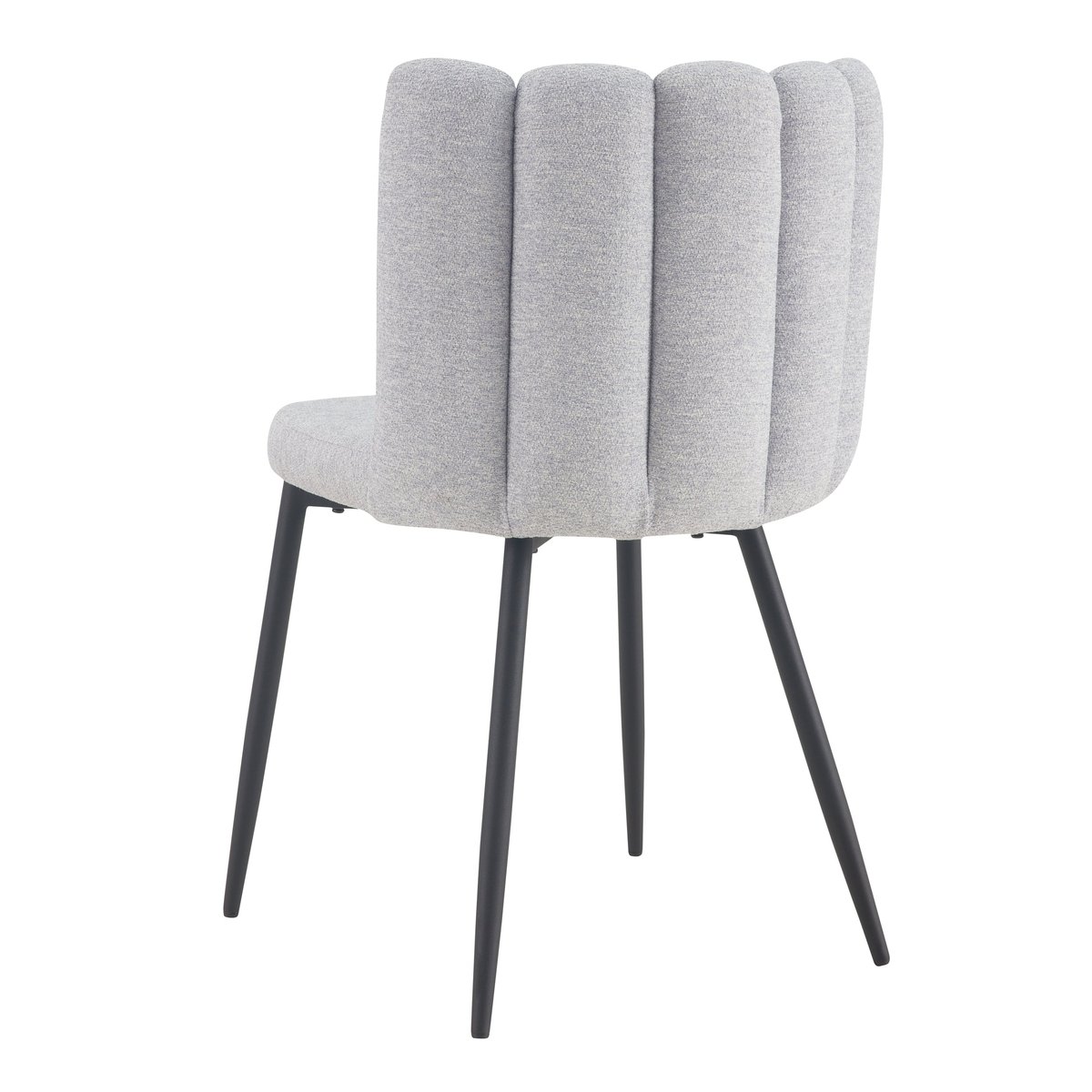 Lot de 2 chaises en tissu et pieds en métal - ROSY gris chiné, MAISON PAVANE
