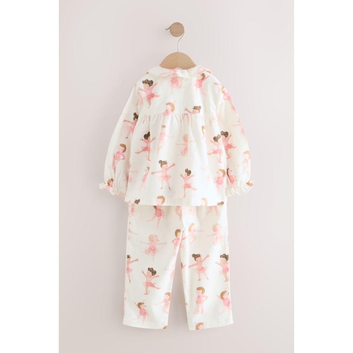Pyjama boutonné tissé ballerine écrue/rose, NEXT