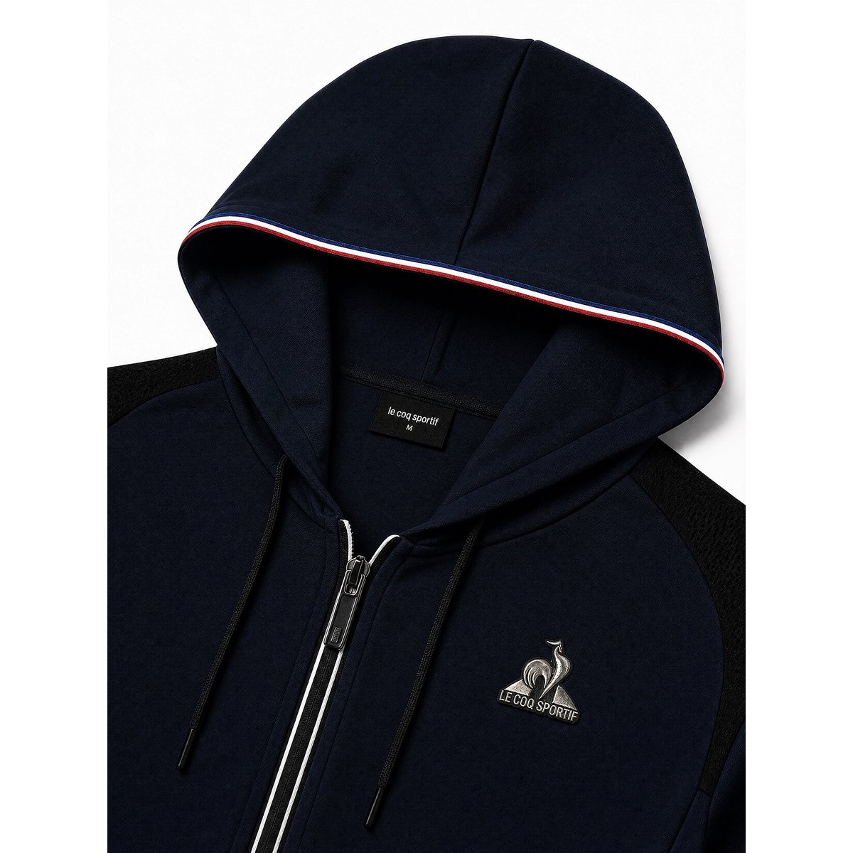 Veste zippée à capuche Coq d'Argent en jersey effet piqué Coq d'argent blue, LE COQ SPORTIF