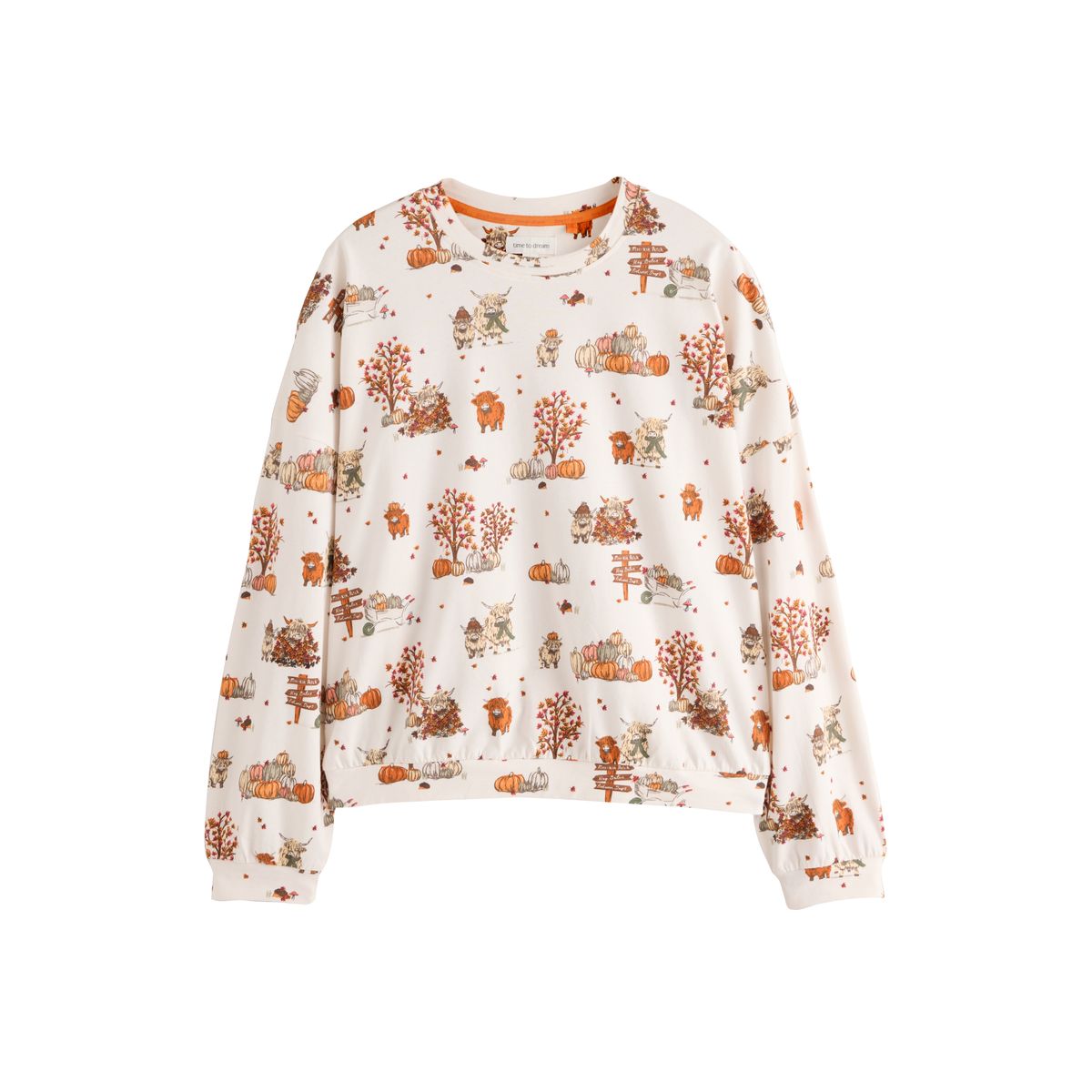 Pyjama en jersey de coton crème automnale hamish la vache des highlands, NEXT