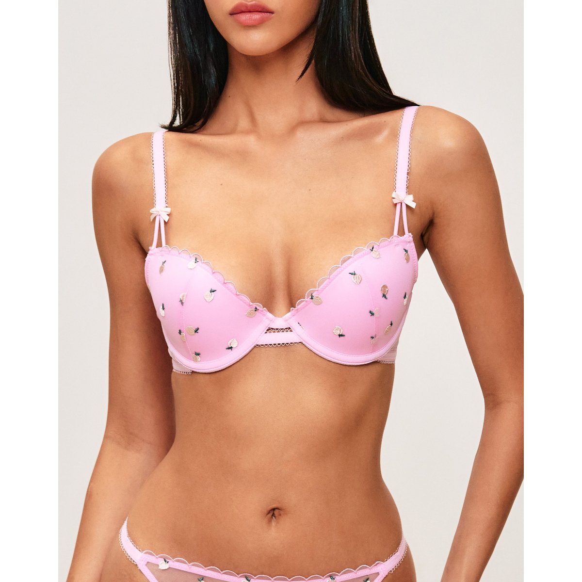 Soutien-gorge ampliforme en tulle broderies pêches PECHEPICANTIZ rose, UNDIZ