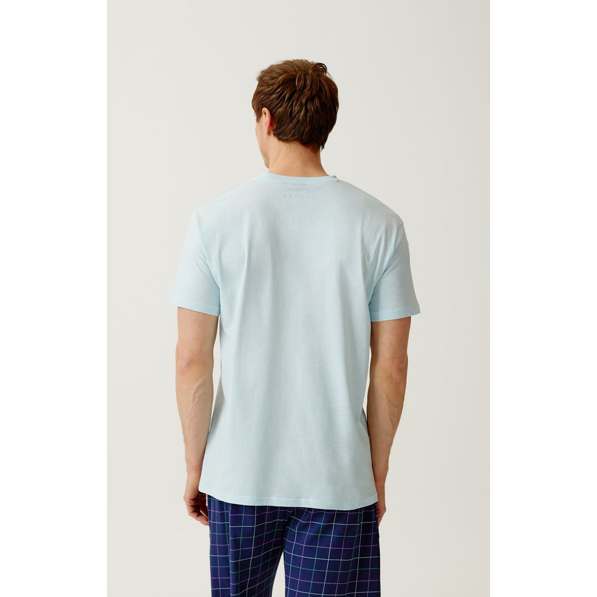 Tee-shirt en jersey de coton léger couleur unie Ciel ciel, ARTHUR