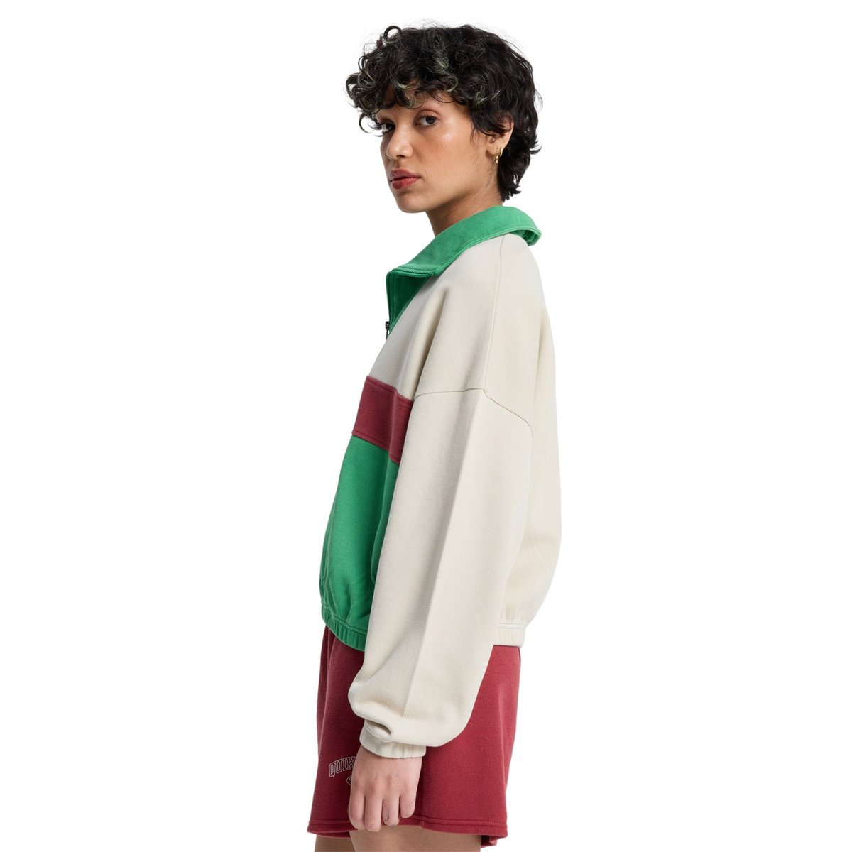Sweat demi-zip PAZ blanc bone, QUIKSILVER