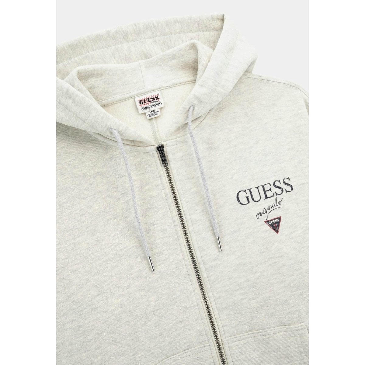 Sweat-Shirt Zippé À Capuche gris clair, GUESS