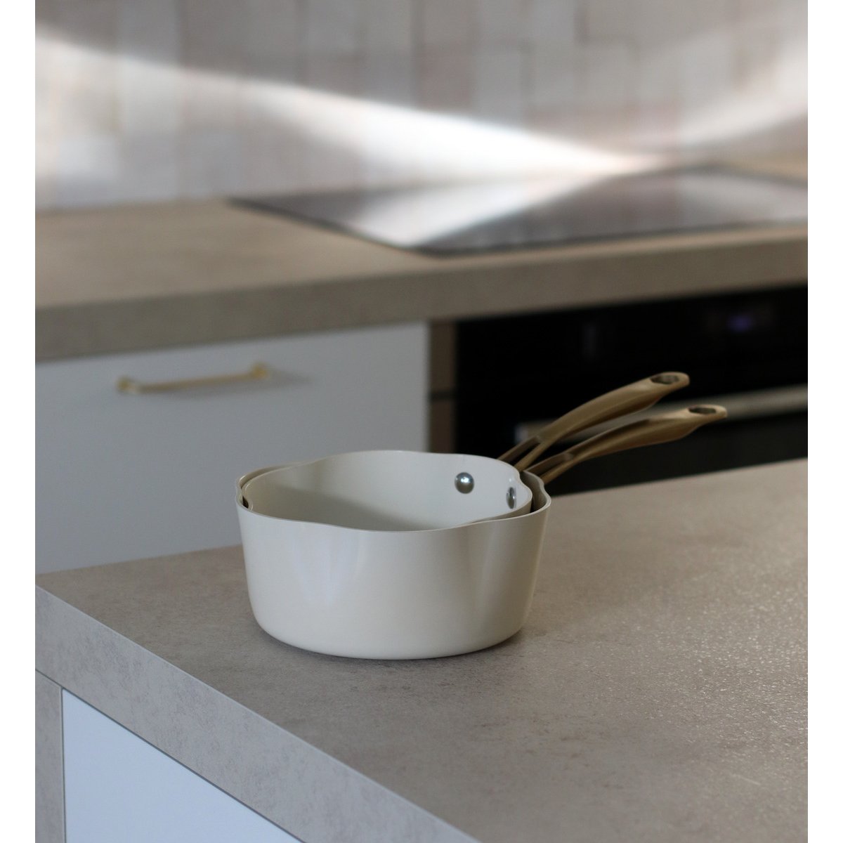 Casserole en aluminium recyclé, DAHLIA beige-or, MENASTYL