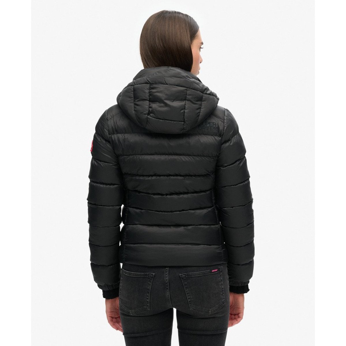 Doudoune Fuji courte à capuche noir, SUPERDRY