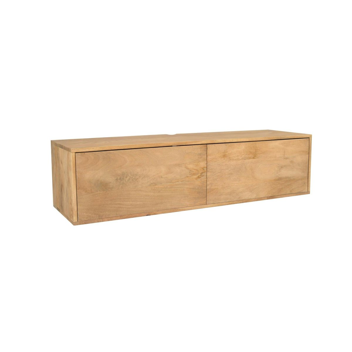 Meuble TV suspendu en bois, 2 portes 120 cm JUNO bois clair, PIER IMPORT