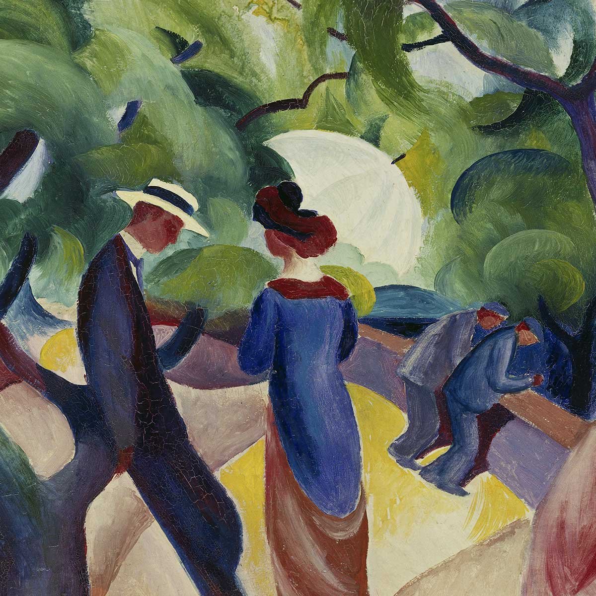 Poster Promenade- Macke August affiche + cadre en bois - noir, HEXOA