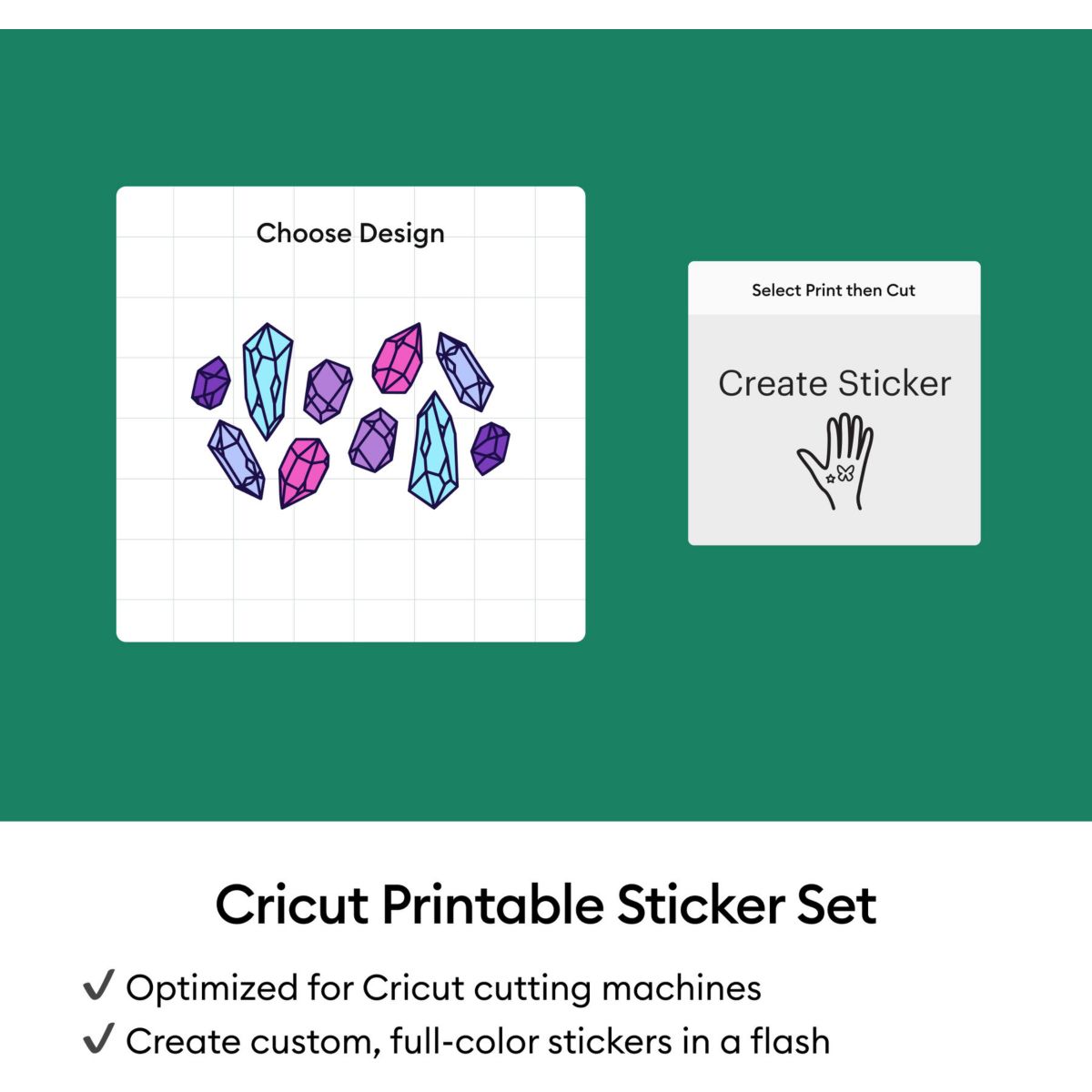 Sticker Set de stickers imperméables et imprimab couleur unique, CRICUT