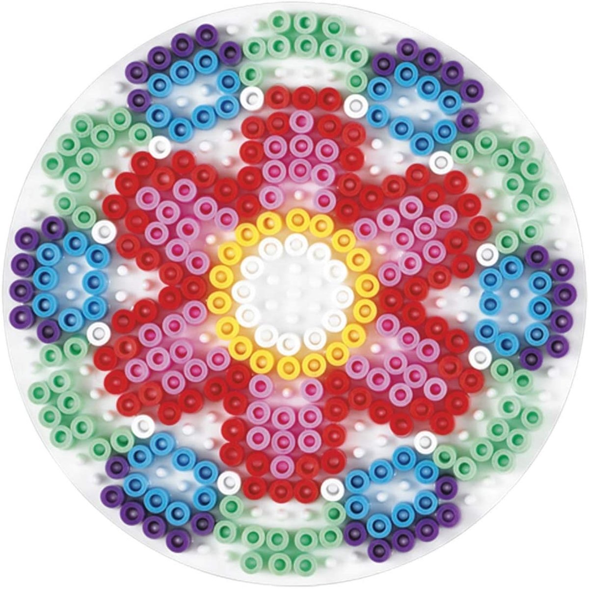 Plaque petite ronde perles plastique Midi blanc, HAMA