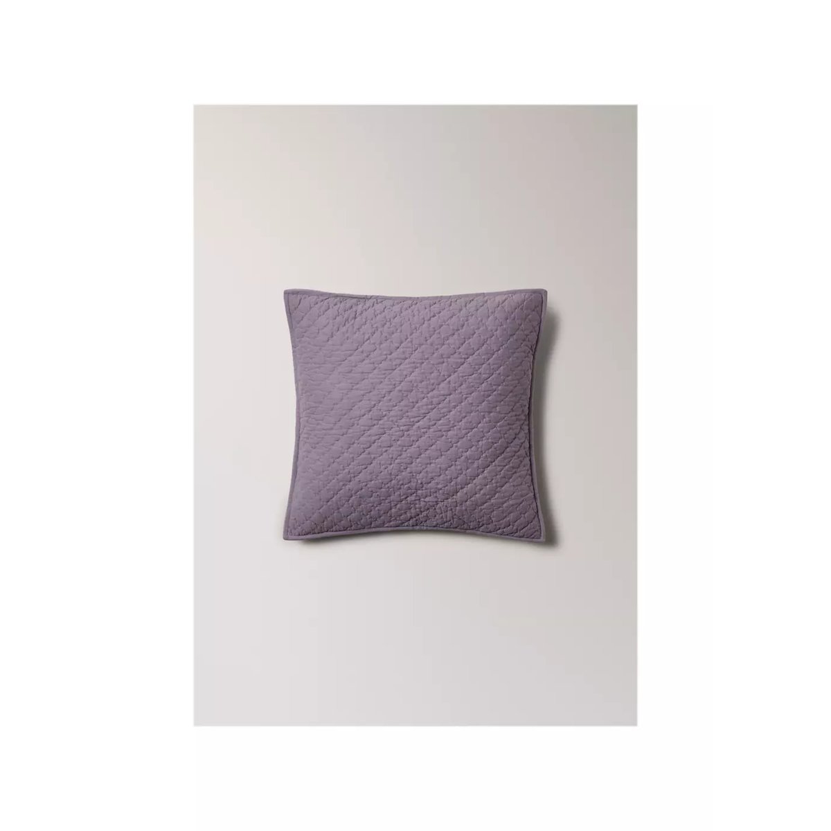 Housse de coussin lit coton surpiqûres fait main 50x50 cm lilas, MANGO HOME