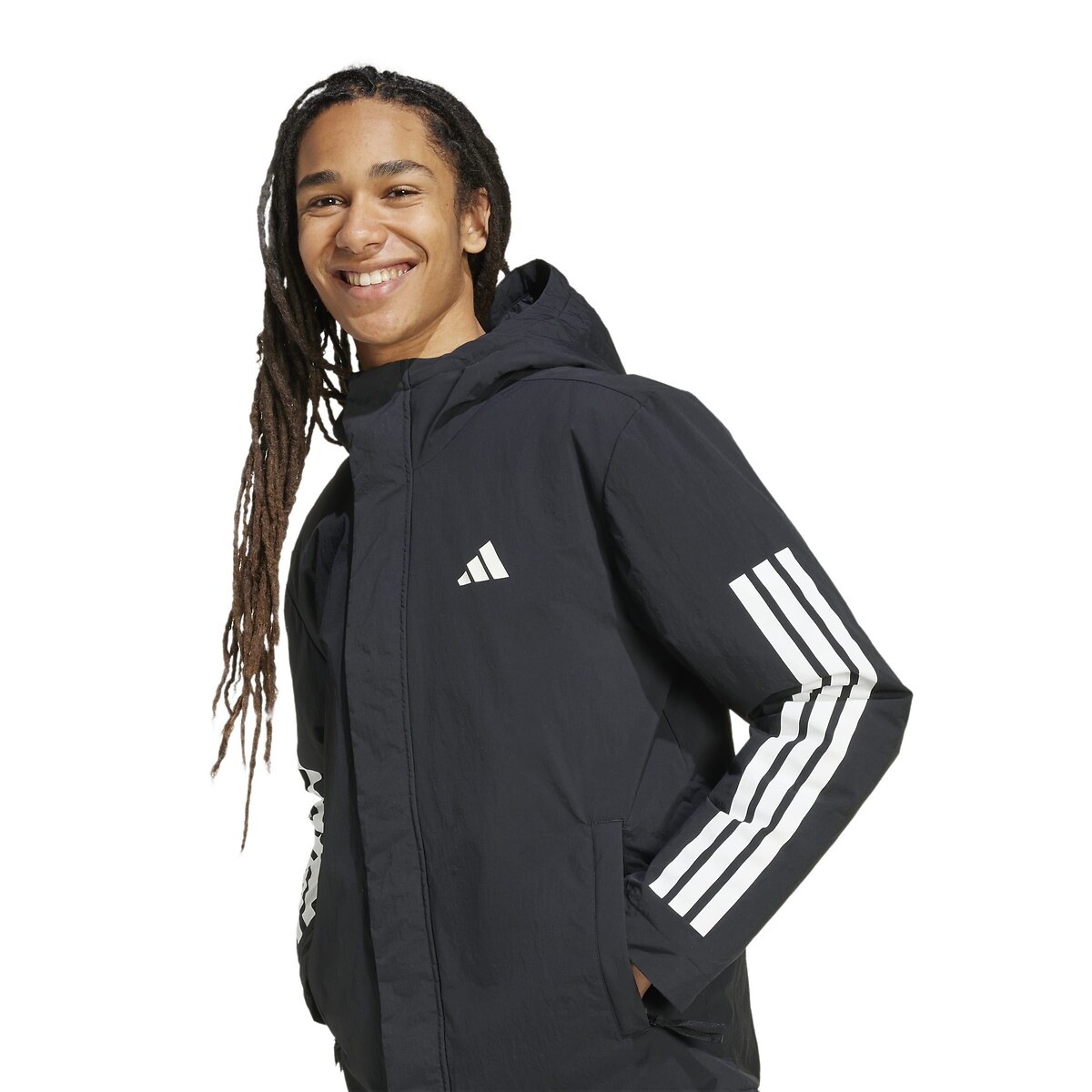 Veste à capuche 3 bandes, CLIMAWARM noir, ADIDAS SPORTSWEAR