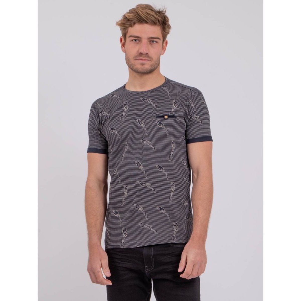 T-shirt Manches Courtes Col Rond Pur Coton Nomitax bleu marine, RITCHIE