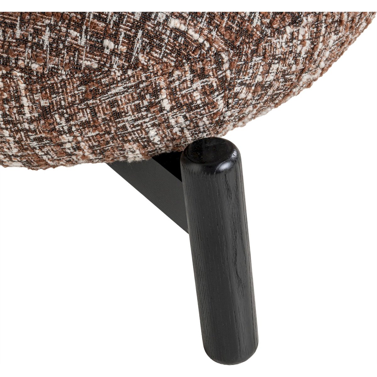 Fauteuil lounge en tissu, Forme organique noisette chiné marron blanc, RECOLLECTION