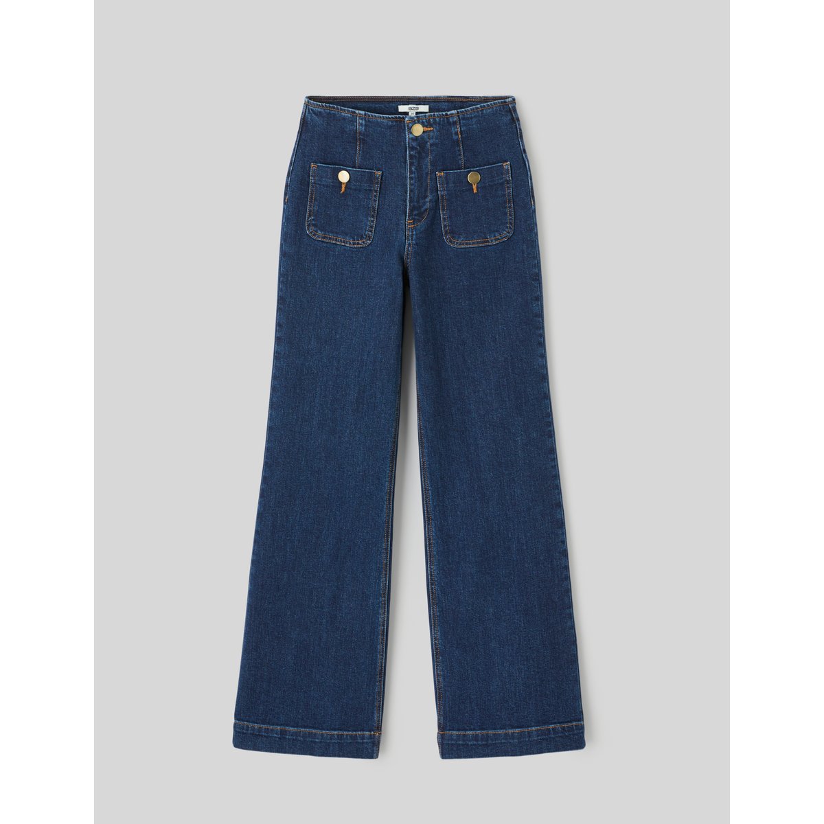 Jean wide leg bleu moyen, BZB