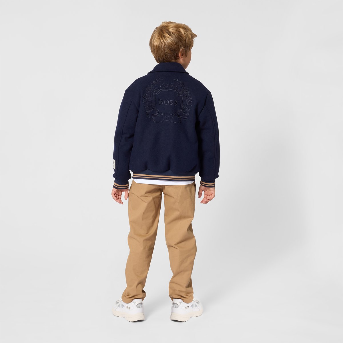 Blouson en lainage bleu cargo, BOSS KIDSWEAR