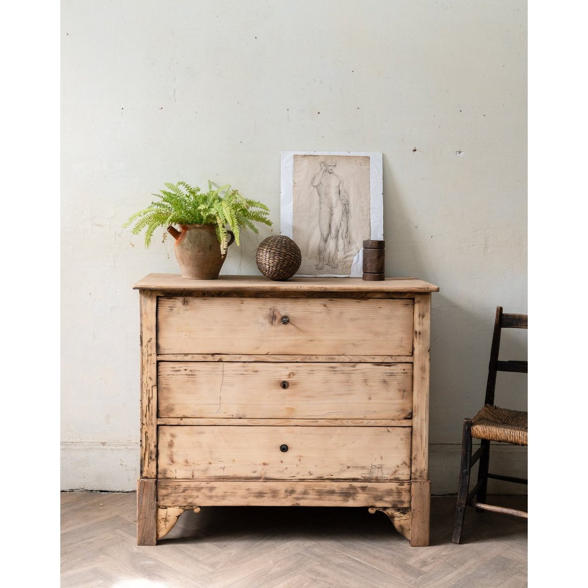 Commode ancienne en bois Garance N°737 - Bon état bois clair, DEBONGOUT