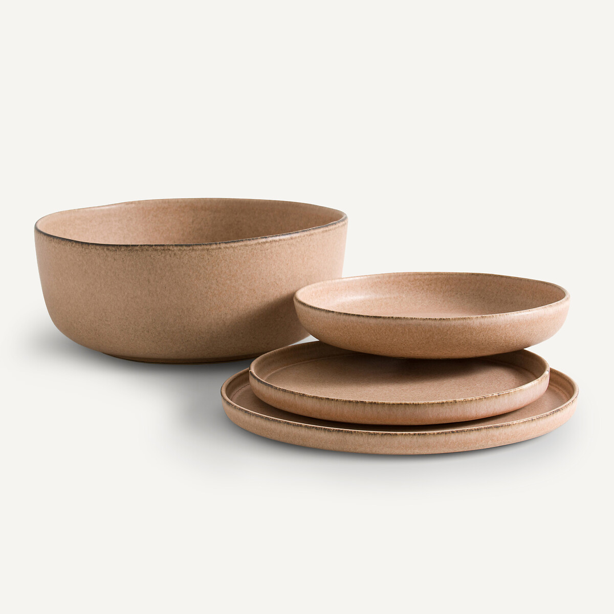 Set of 4 Gandra Stoneware Dessert Plates sandy pink, AM.PM