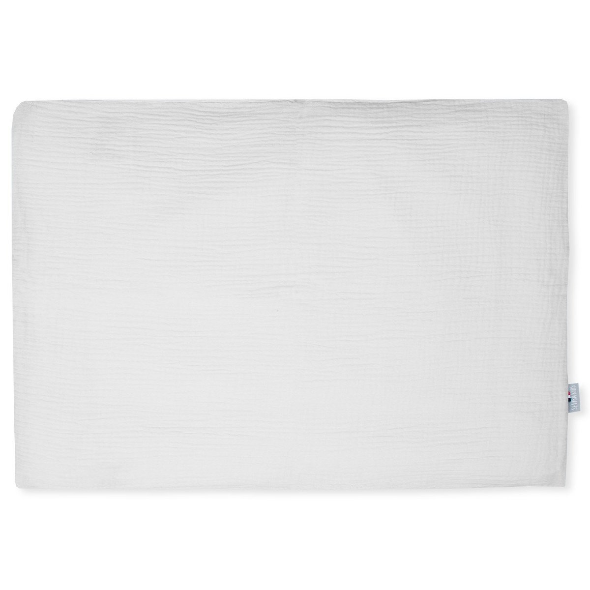 Taie d'oreiller unie en double gaze de coton JEANNE gris, SEVIRA KIDS