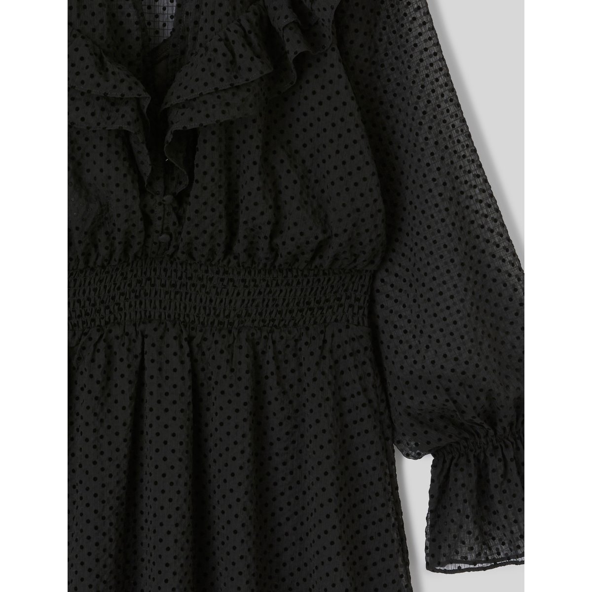 Robe courte à volants noir, BZB