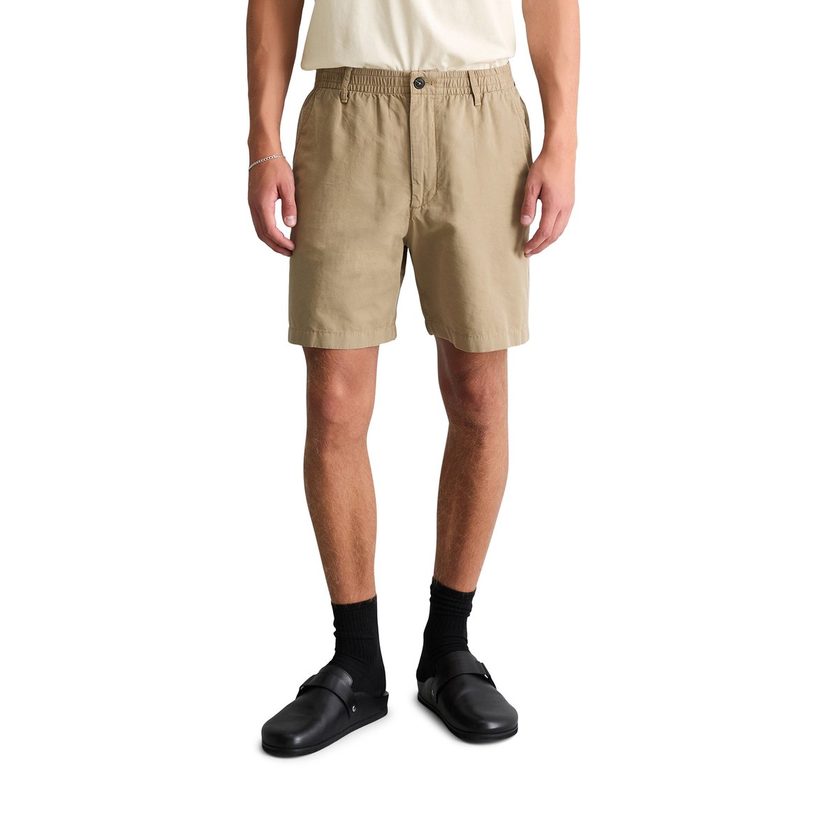 Short modèle Filip relaxed en coton bio et en lin marron, MARC O’POLO DENIM