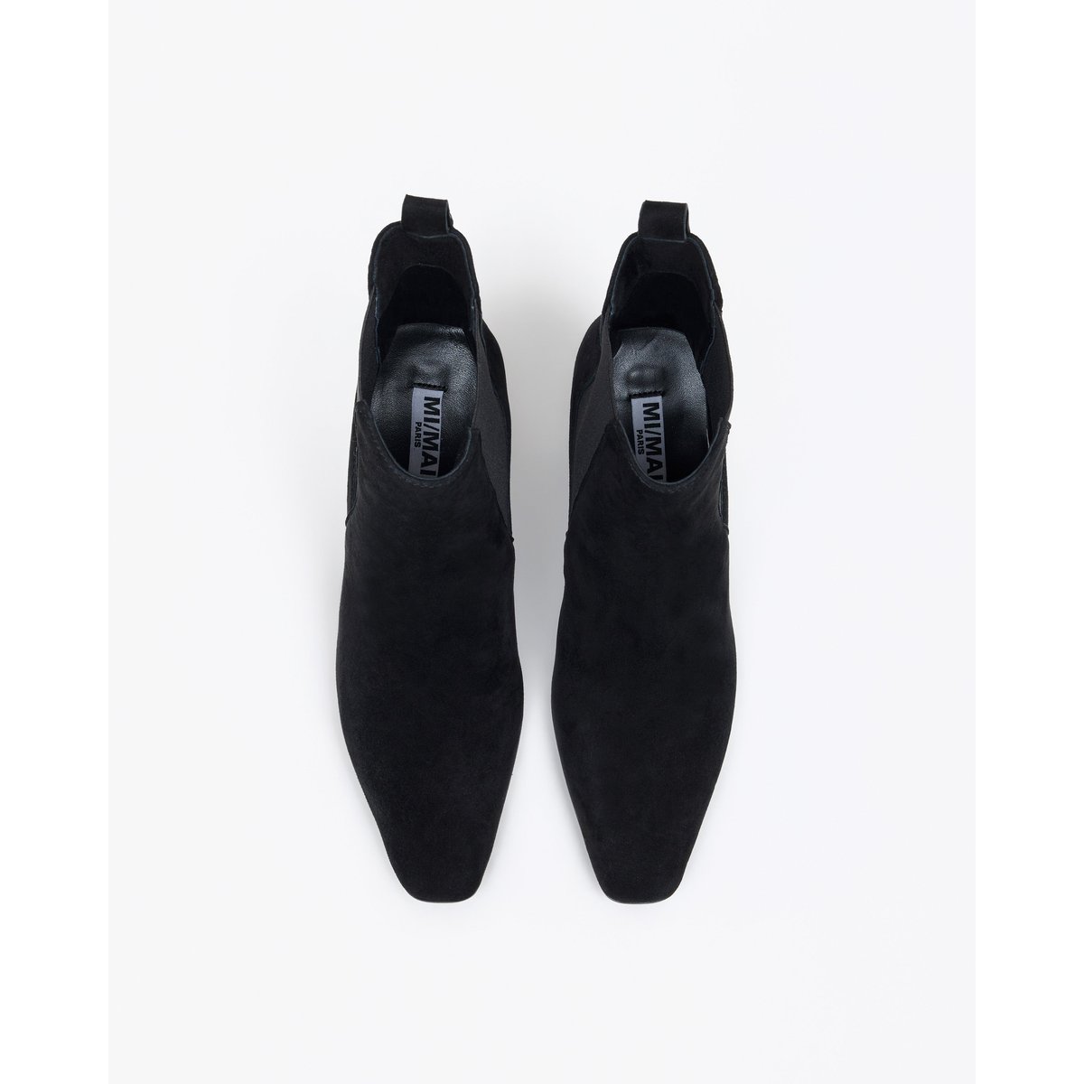Bottines chelsea en daim à talon haut FRISO noir, MI MAI